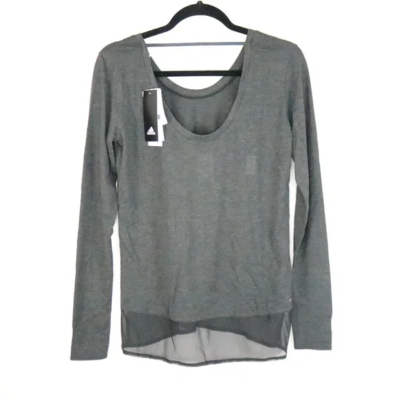 ADIDAS Charcoal Long Sleeve Coverup Climate Technology Gray - Size XS - Picture 2 of 6